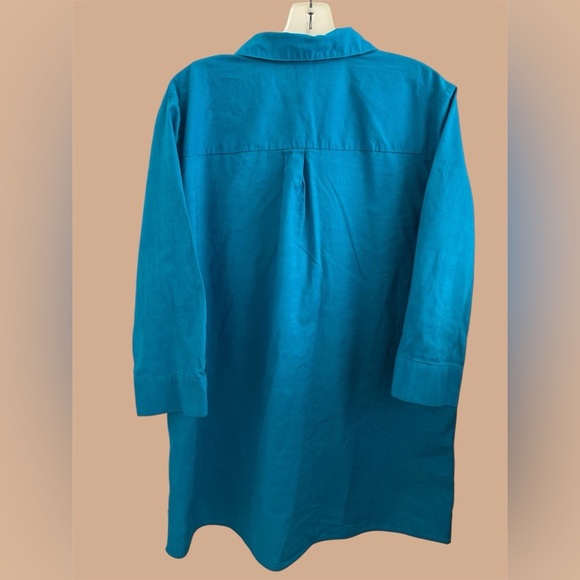 East 5th Vintage Turquoise Linen Button-Up Shirt Blouse – XL - Picture 2 of 10